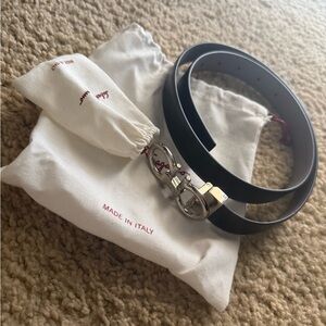 NEW Ferragamo Women’s Reversible Leather Double-Gancio Belt
